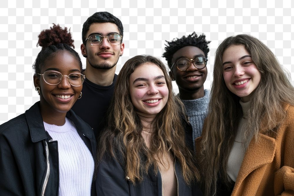 PNG Young people diverse smiling person.