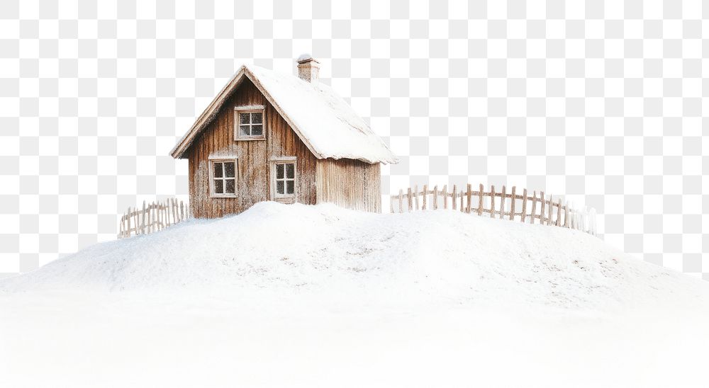 PNG House snow isolated wooden.