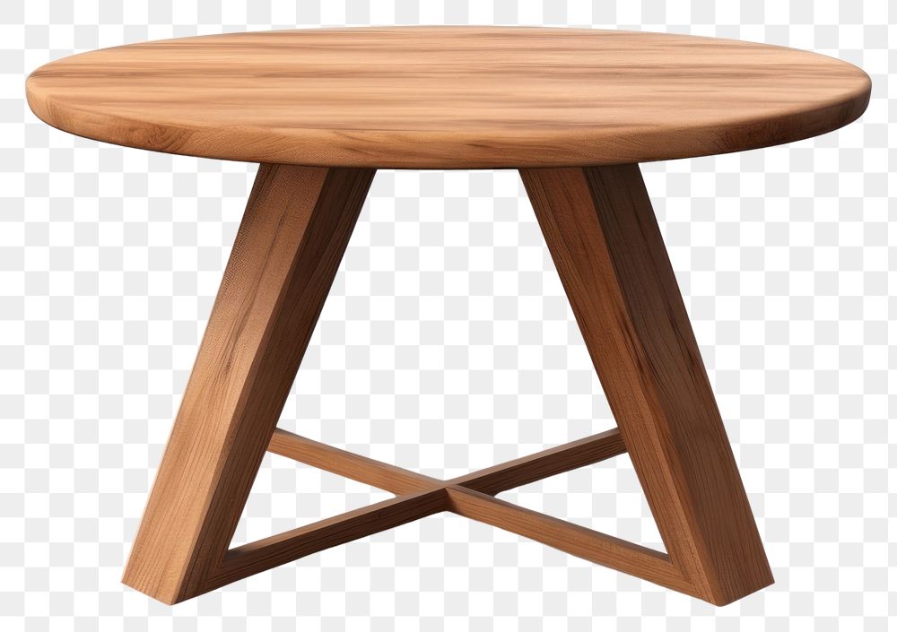 PNG Round wooden table furniture modern furnishing.