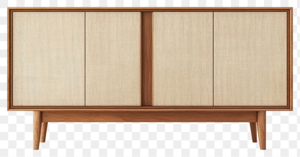 PNG Beige long modern cabinet mid-century furniture wood.