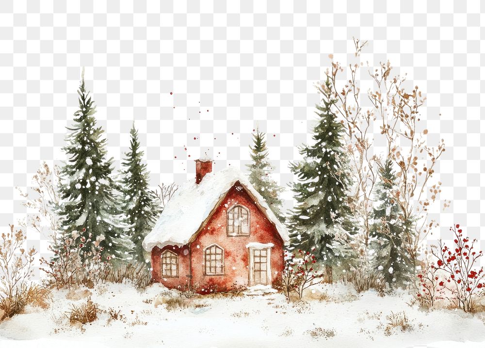 PNG Snow House house art illustration.