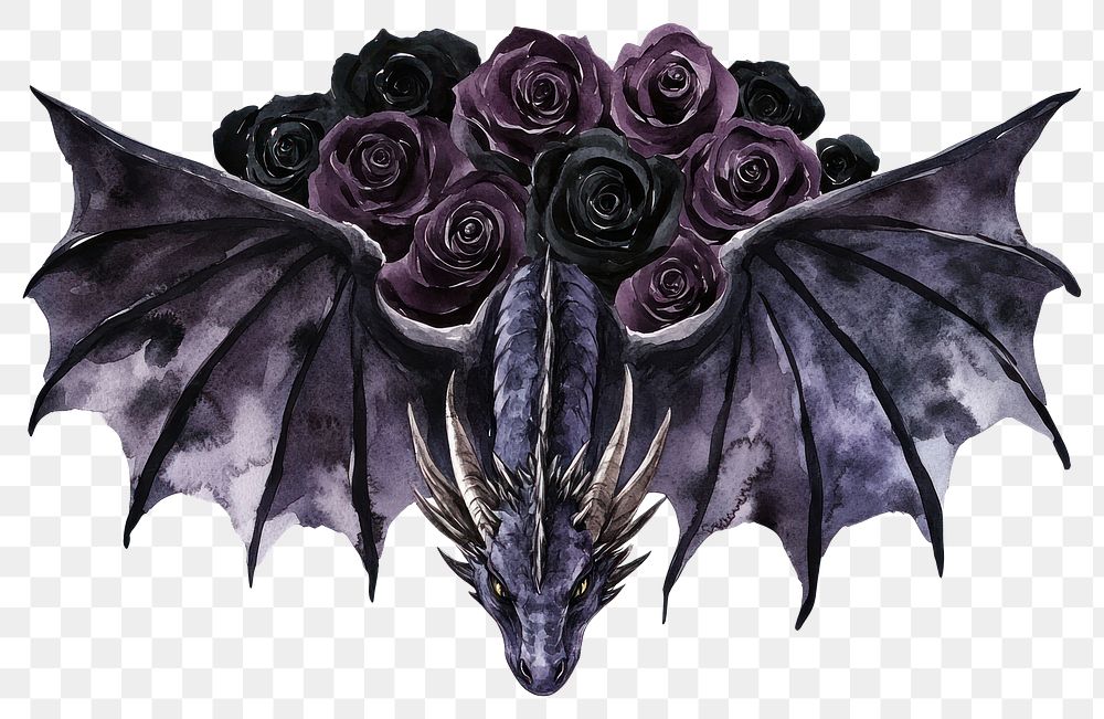 PNG Dragon art illustration gothic.