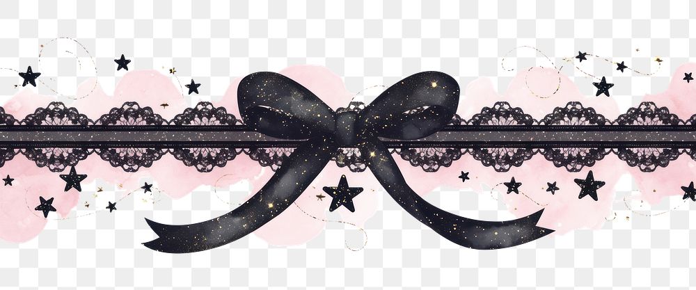 PNG Pink celestial lace background ribbon.