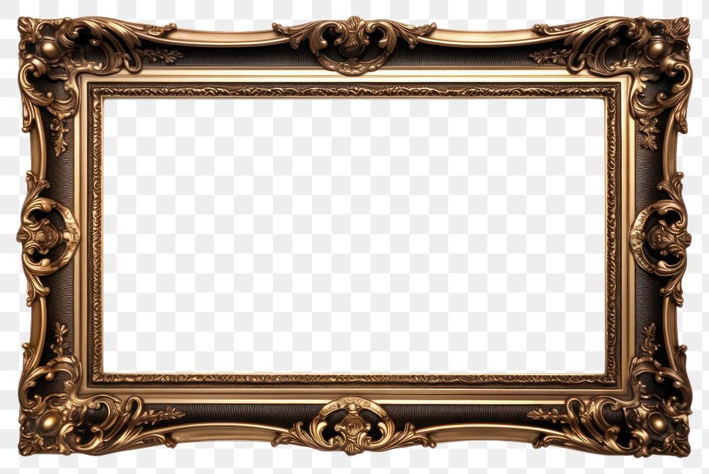 PNG Golden vintage frame white background architecture blackboard. 