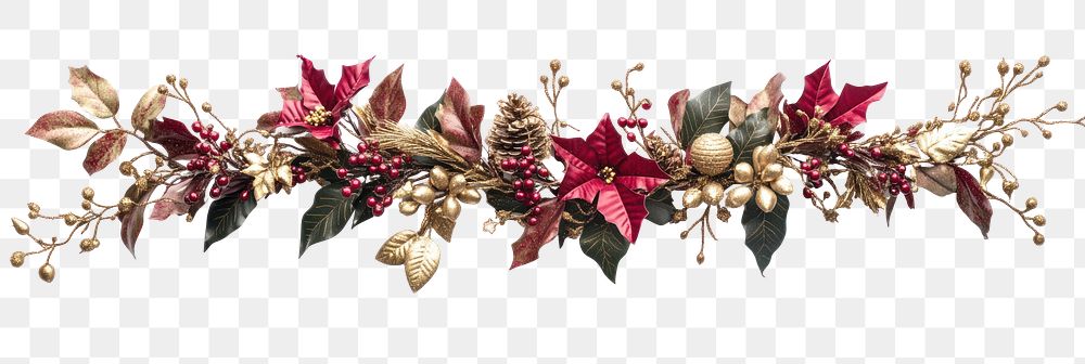 PNG Christmas garland decoration christmas flowers.