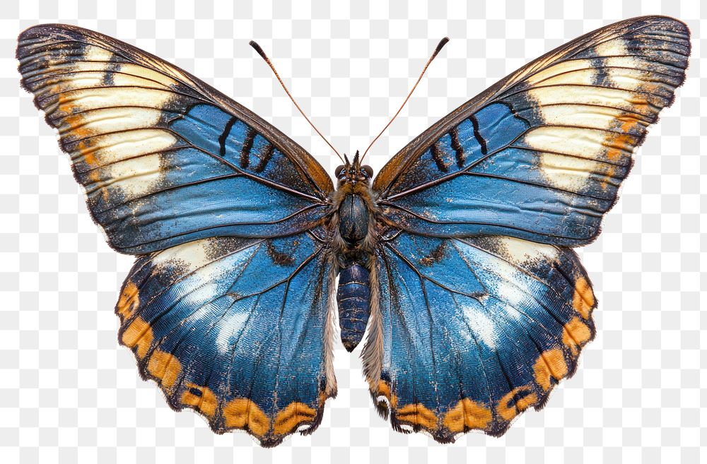 PNG Beautiful blue butterfly insect invertebrate illustration.