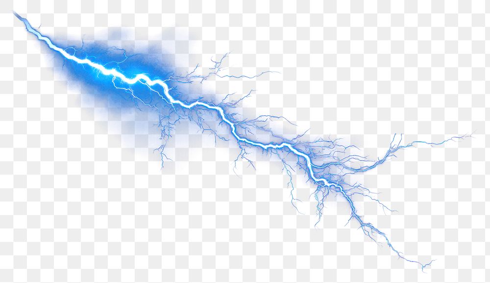 PNG Lightning on the twoer electric storm blue.