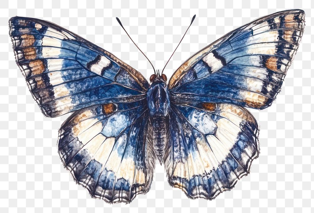 PNG Blue butterfly illustration insect art.