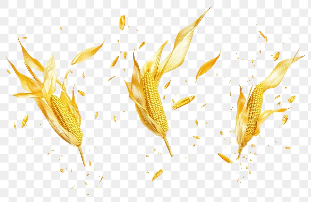 PNG Falling corn illustration floating artistic.