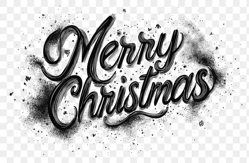 PNG Handwritten calligraphy of Merry Christmas illustration typography christmas.