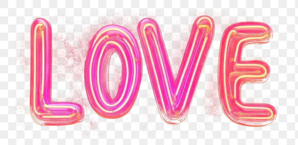 PNG Love word neon background romantic message.