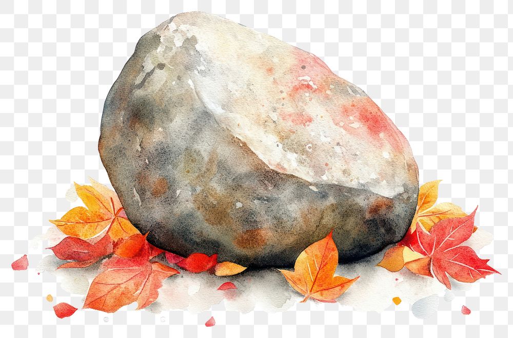 PNG River Stone illustration watercolor autumn.