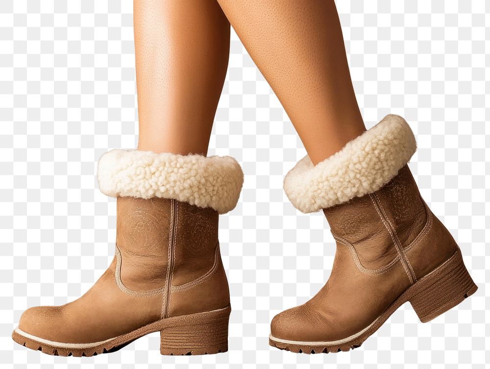 PNG Sheepskin boots footwear winter beige.