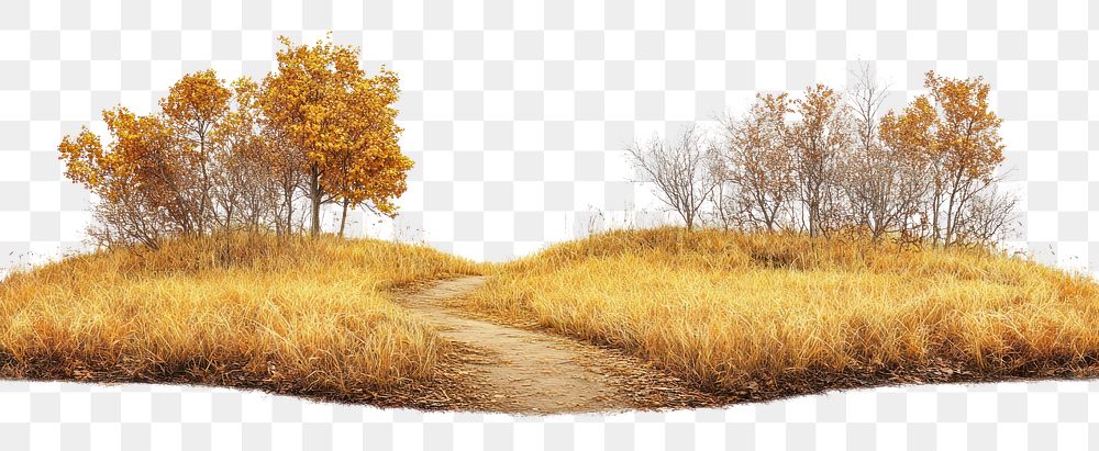 PNG Real park dirt path autumn landscape scenery.