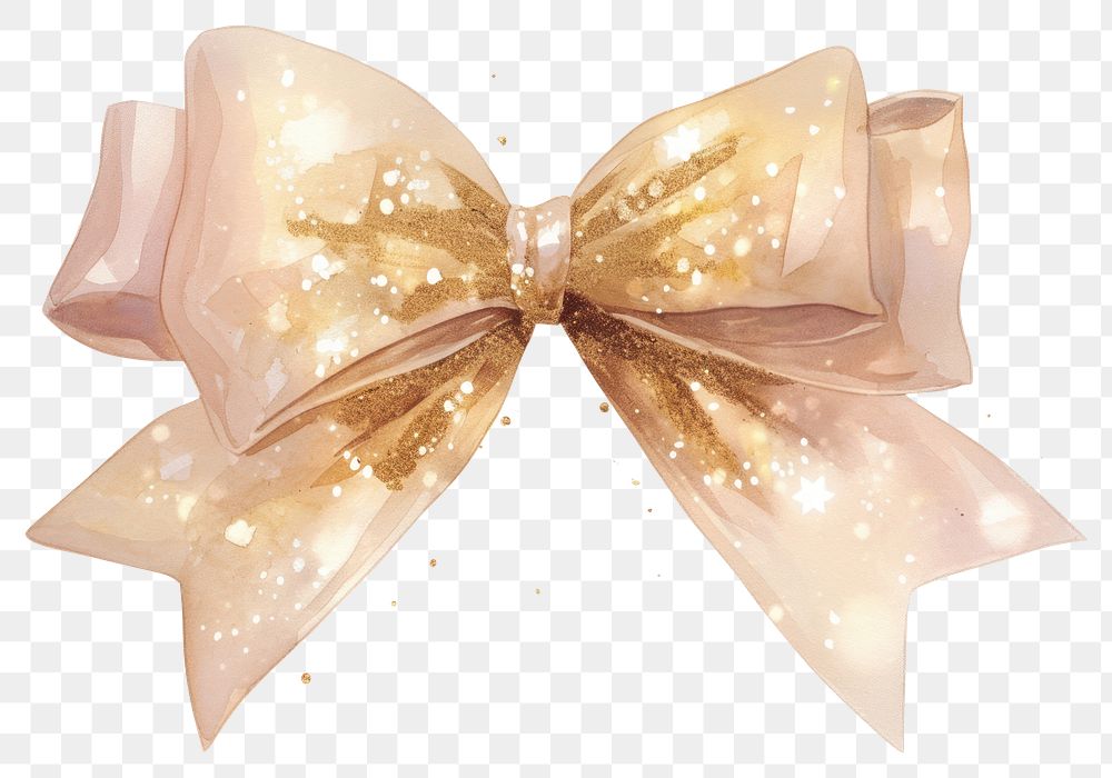 PNG Brown coquette bow illustration sparkling accessories.