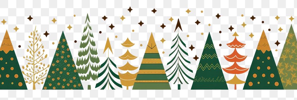 PNG Border christmas trees backgrounds pattern plant.