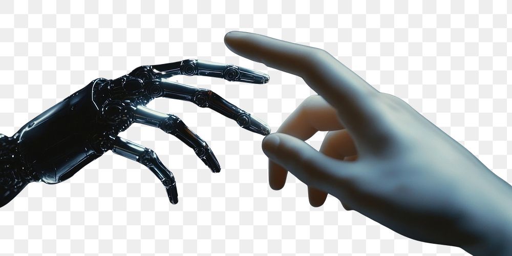 PNG Artificial intelligence robot human hand artificial.