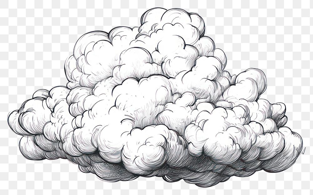 PNG Cloud illustration hand-drawn drawing.