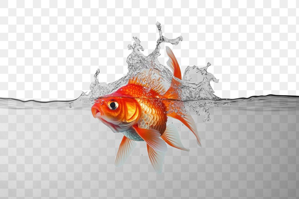 PNG Tancho goldfish photography splash water.