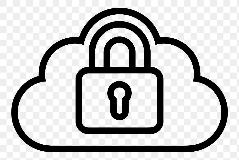 PNG Cloud lock illustration cloud icon.