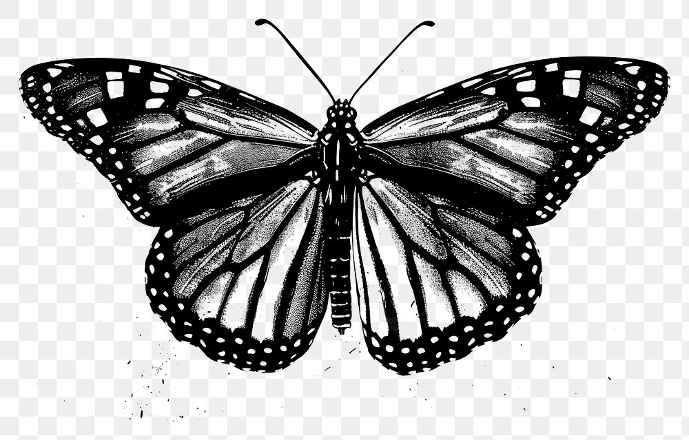 PNG Monarch Butterfly butterfly drawing black.