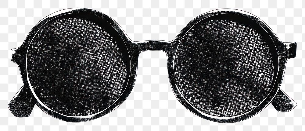 PNG Sunglasses retro photocopy stipple effect accessories accessory round.