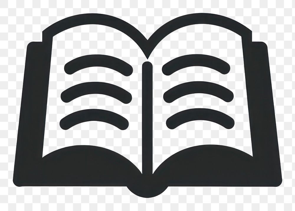 PNG Book icon symbol black white.