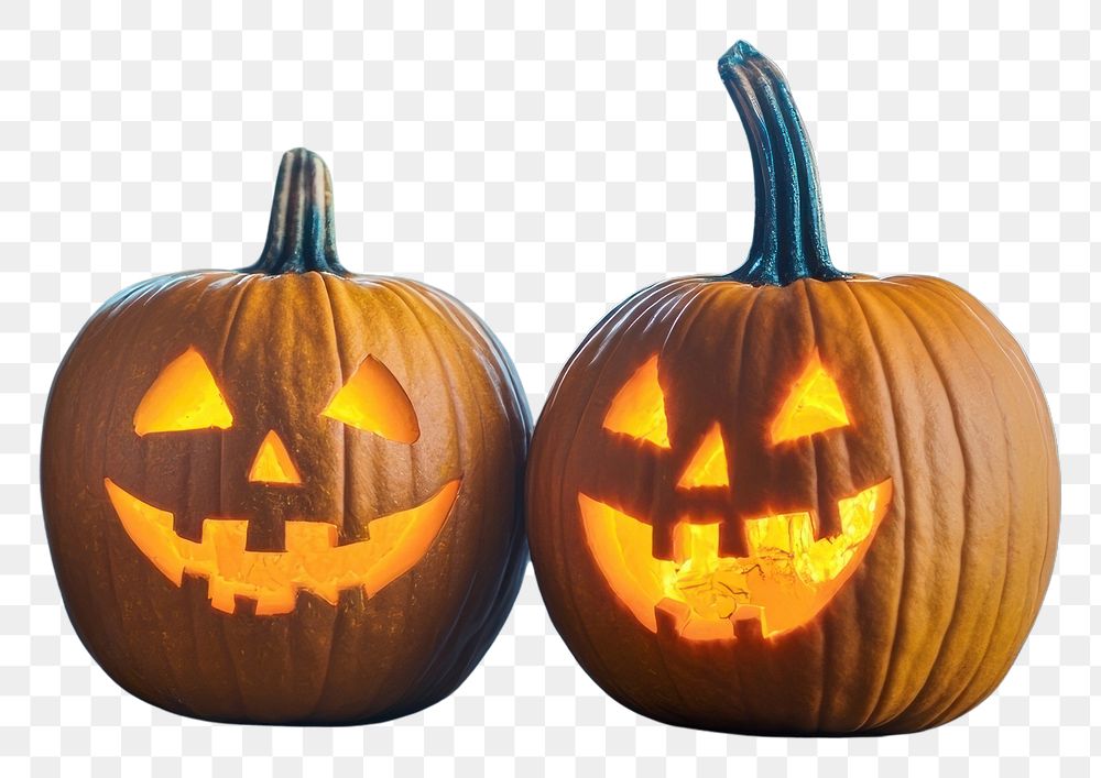 PNG Pumpkins on a wooden table halloween bokeh glow.