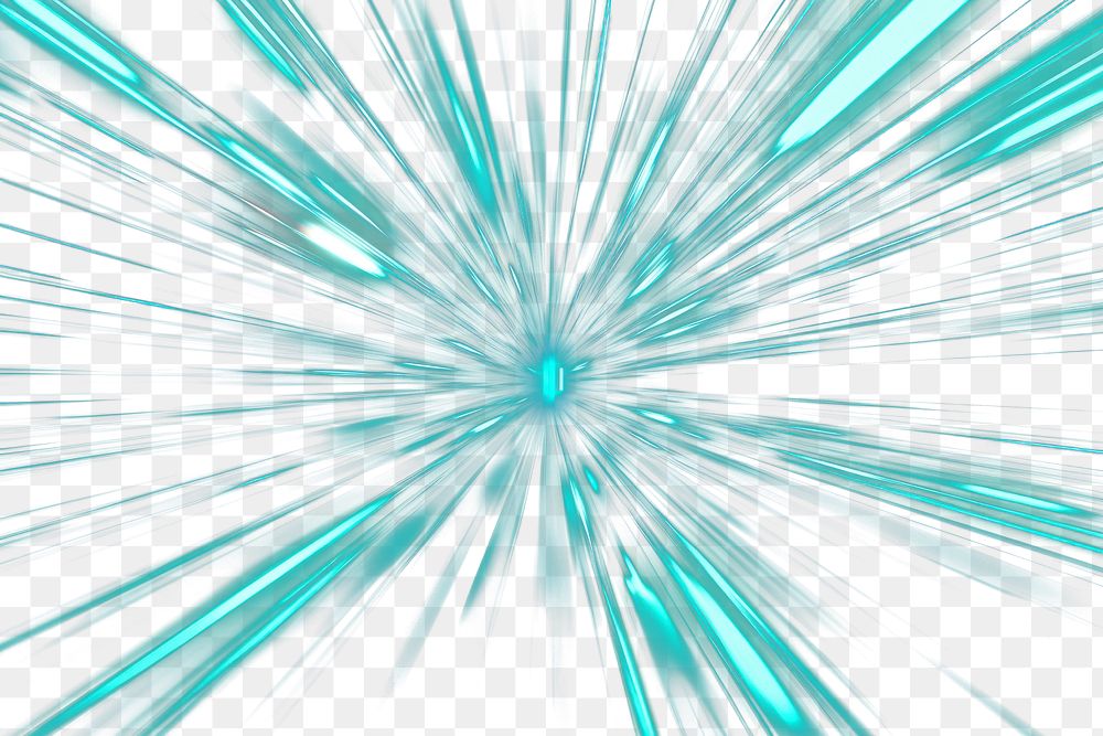 PNG Teal neon bold lines moving fast light futuristic lighting.