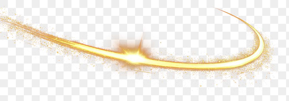 PNG Golden light curve lines sparkle golden effect.