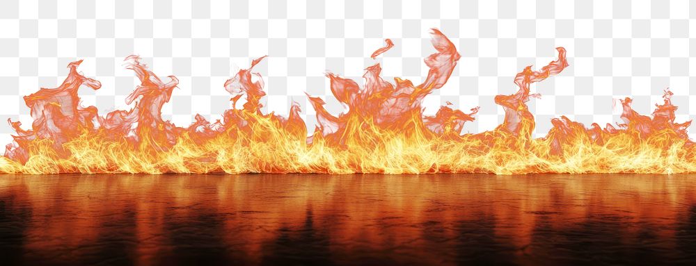 PNG Sequence of fire flames effect reflection.