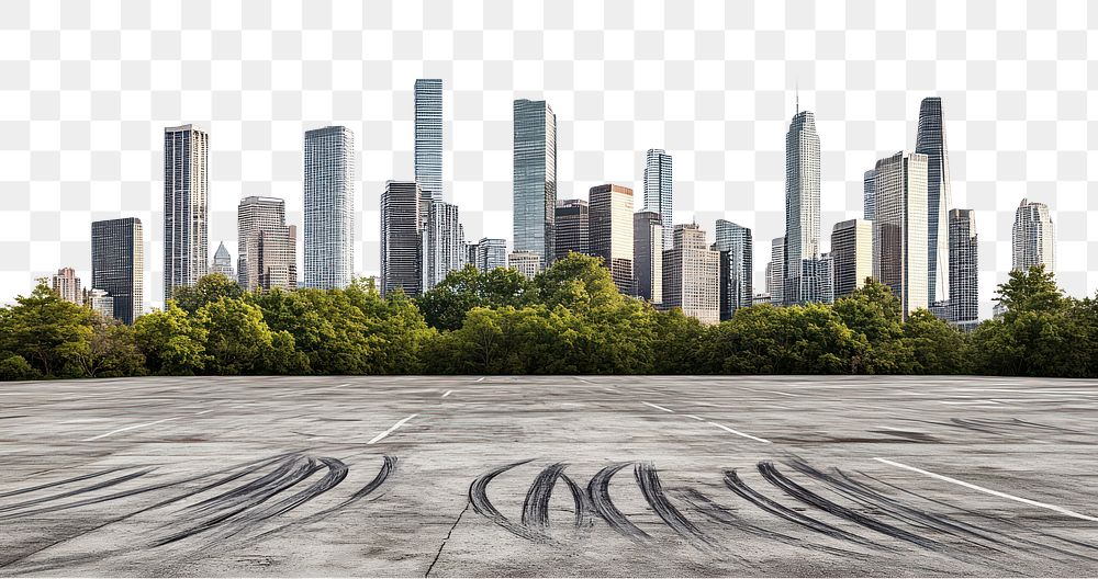 PNG Modern cityscape skyscrapers background parking.