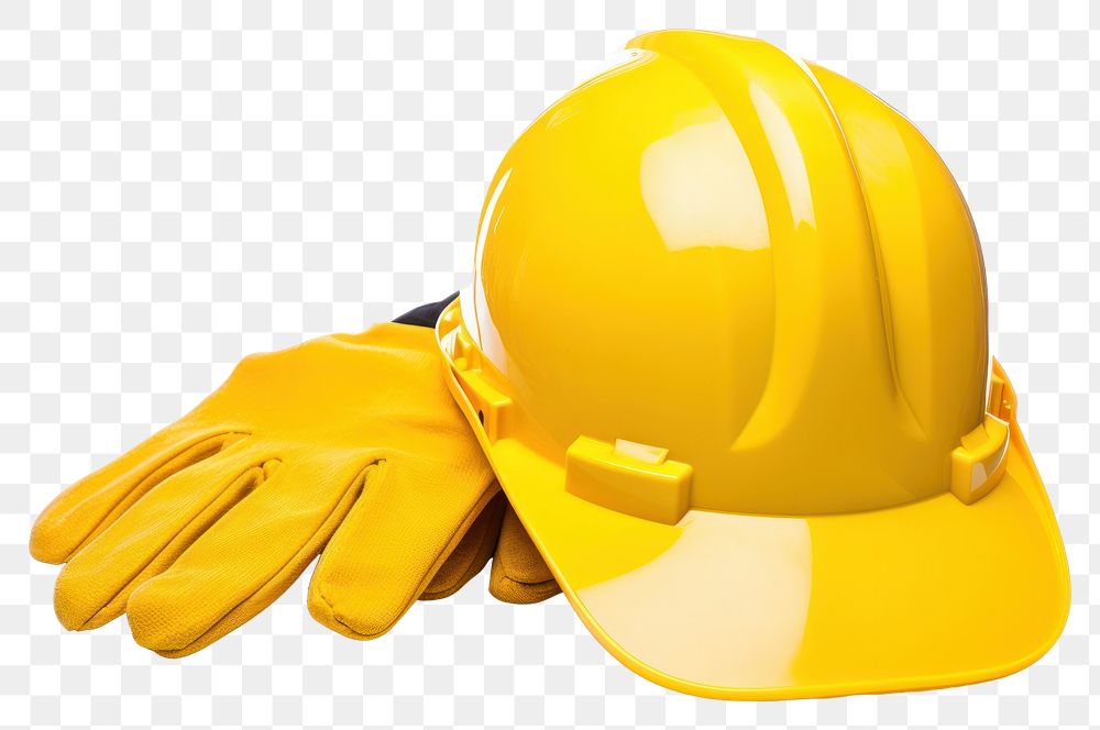 PNG Yellow Hard Hat Gloves hardhat helmet. 