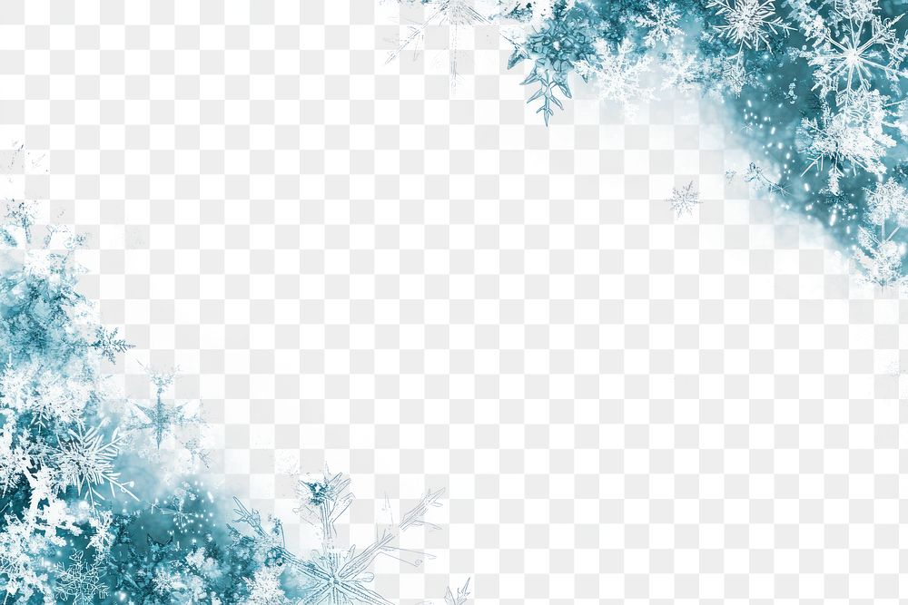 PNG A white snowflakes background elegant winter border.