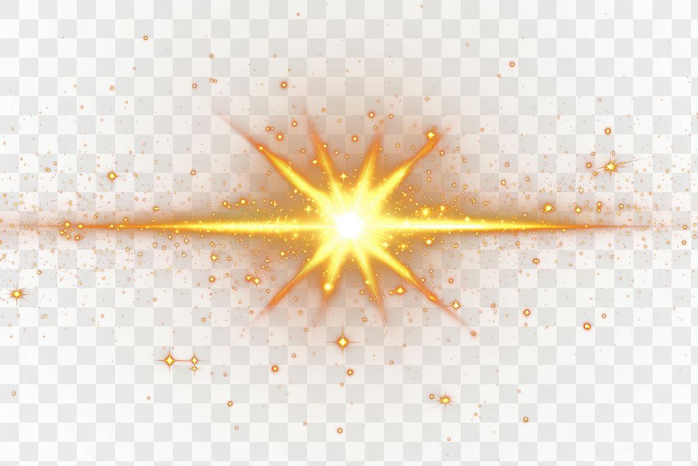 PNG A gold glowing light effect illustration universe flare.