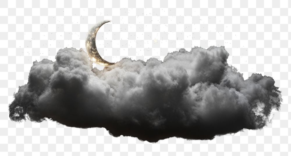 PNG New moon atmosphere night cloud.