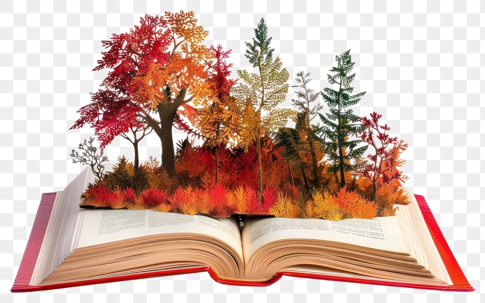 PNG Autumn forest book autumn illustration.