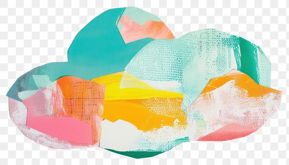 PNG Cloud paper cut painting illustration abstract.