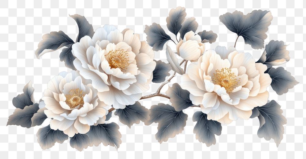 PNG Exquisite flowers art illustration accessories.