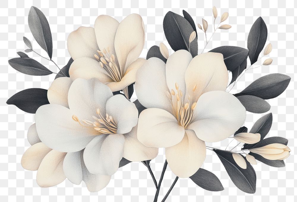 PNG Freesia blossoms art illustration background.