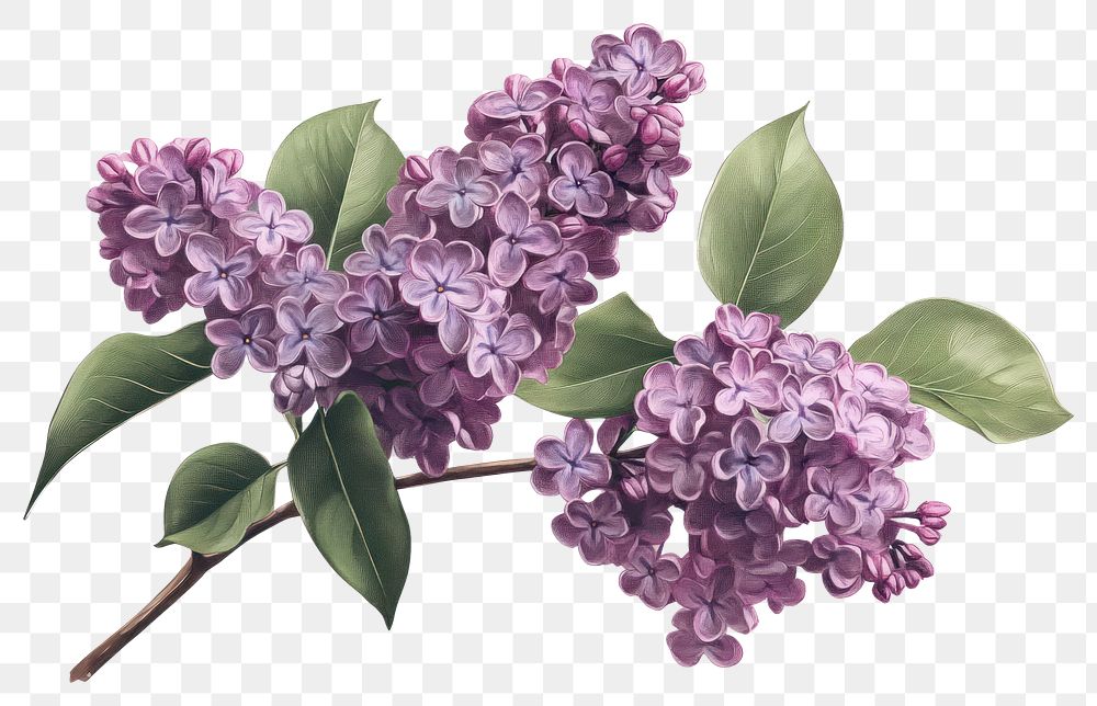 PNG Lilac clusters lilac illustration blossoms.