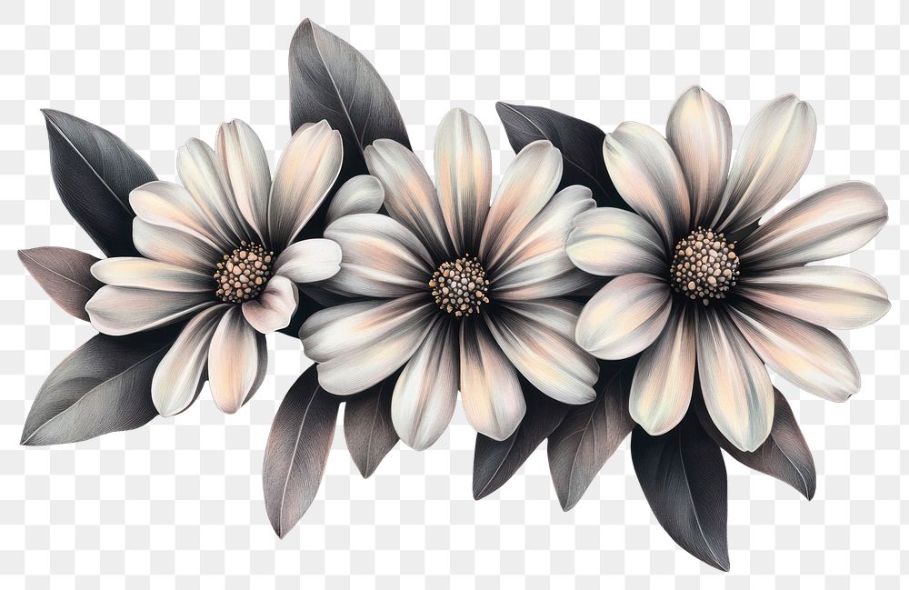 PNG Osteospermum blossoms art illustration flowers.