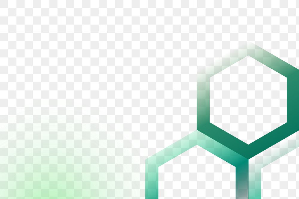 PNG green hexagonal  gradient overlay effect, transparent background