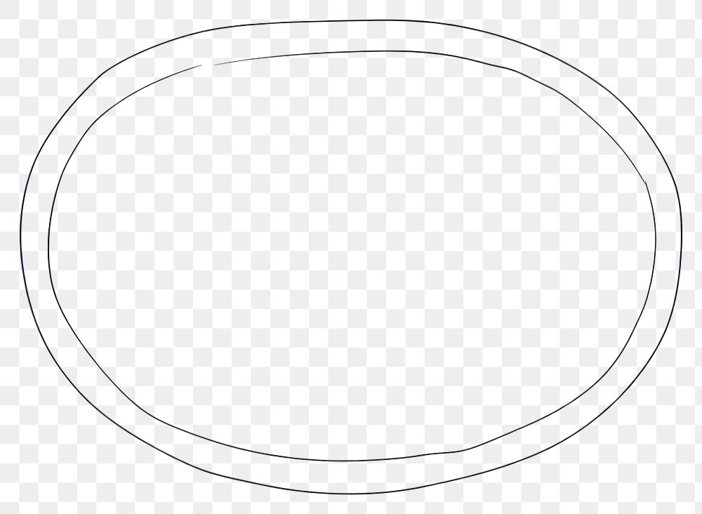 PNG Oval outline sketch line illustration hand-drawn minimalist.