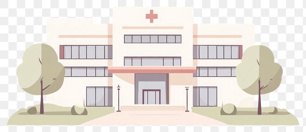 PNG Hospital illustration architecture healthcare.