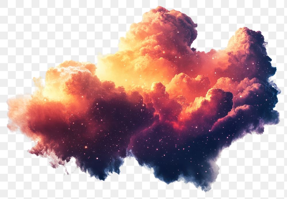 PNG Watercolor nebula cloud colors space sky.