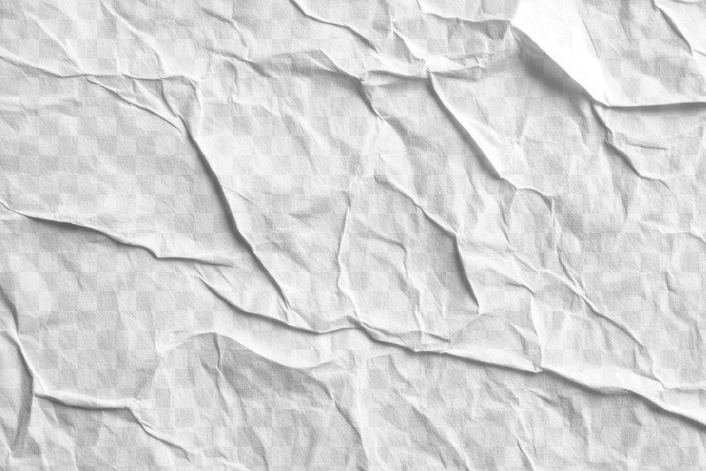 PNG White paper texture background crumpled surface design.