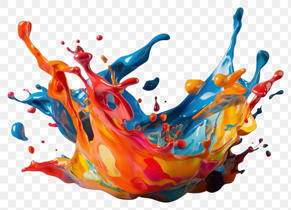 PNG Colorful paint splashes colorful vibrant dynamic.