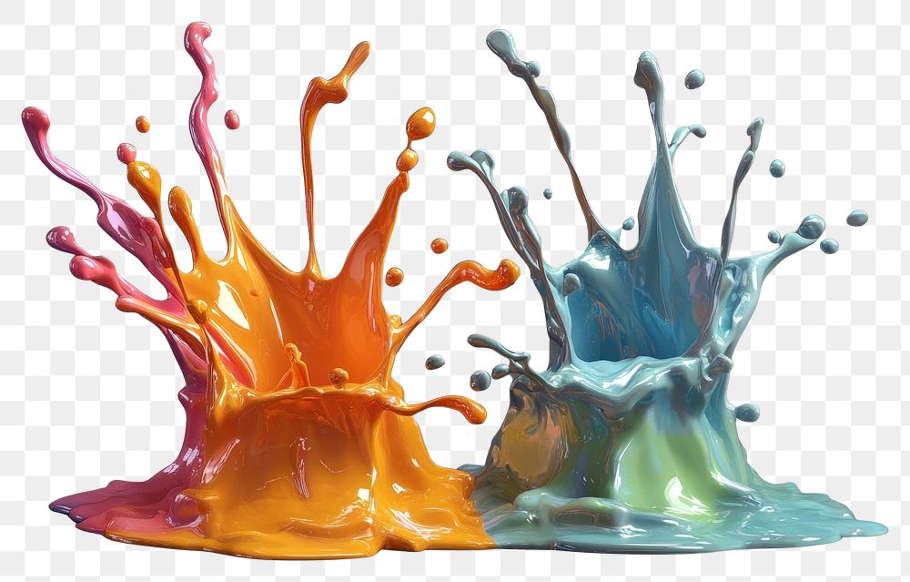 PNG Colorful paint splashes colorful painting vibrant.