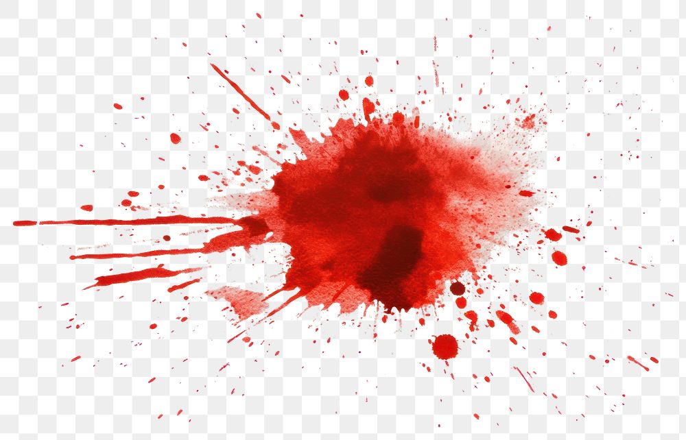 PNG Photo of realistic bloood stain splash red expression.